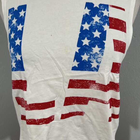 Forever 21 Crop T Shirt Womens Small LA USA Flag Graphic Pullover Y2K - Picture 2 of 8